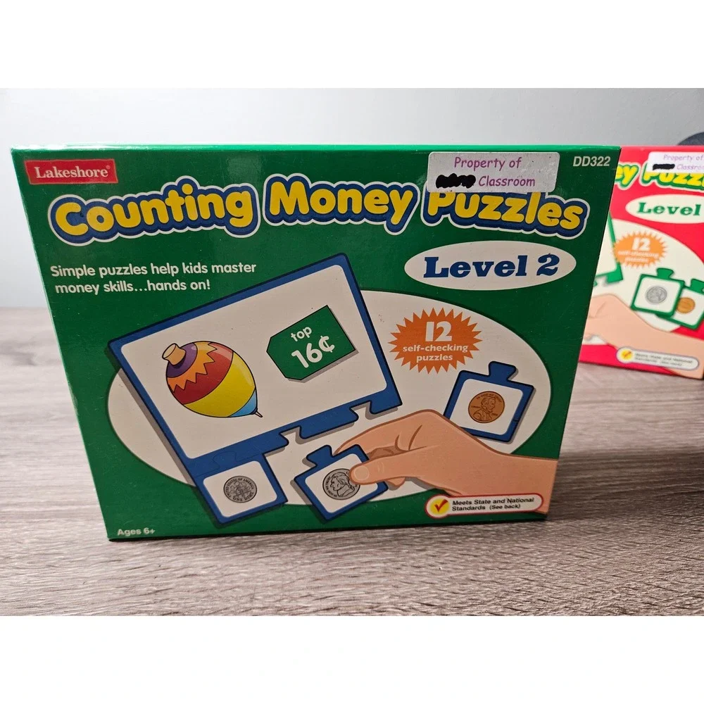 Lakeshore Counting Money Puzzles Levels 1 2 3 Set DD321 DD322 DD323 Educational